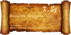 Kozalik Szilvia névjegykártya